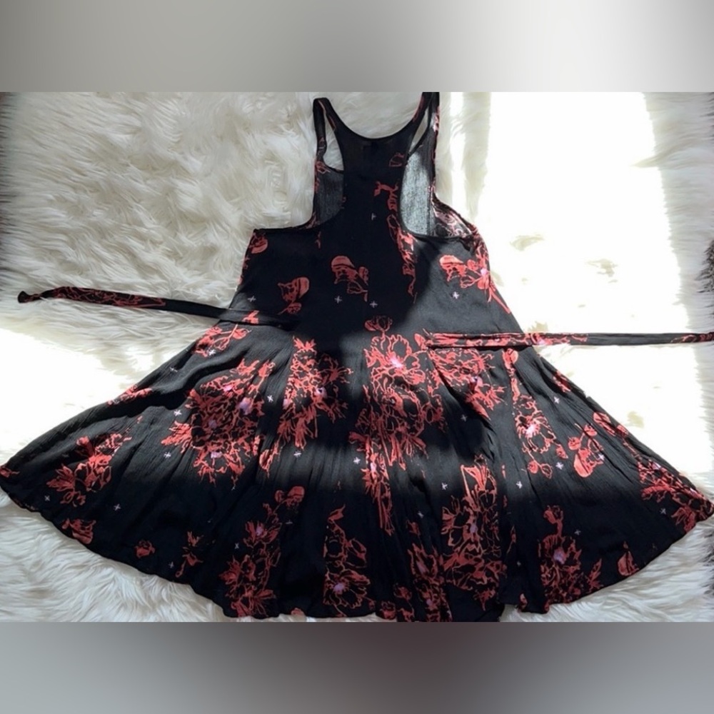 Free People X Black/Coral Print Tank Mini Dress - Picture 6 of 11
